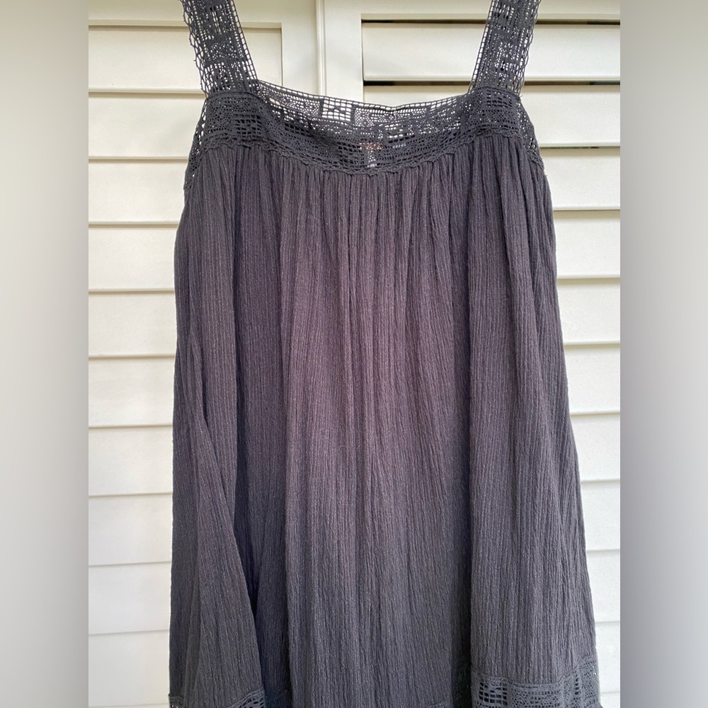 NWT Free People Crochet Ruffled Trapeze Mini Dress Black Size XS - Picture 4 of 15
